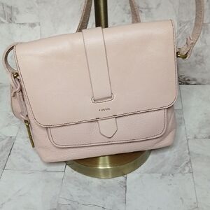 Fossil Blush Leather Crossbody Bag
